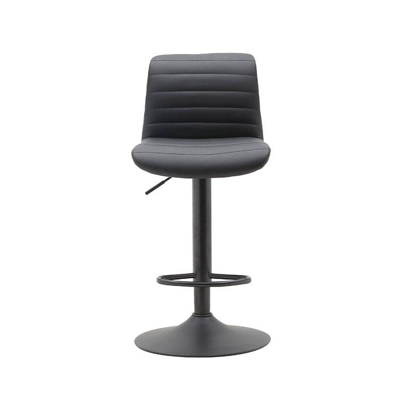 Modern Triangle Adjustable Armless Swivel Barstools PU Leather Bar Stools Set Of 2