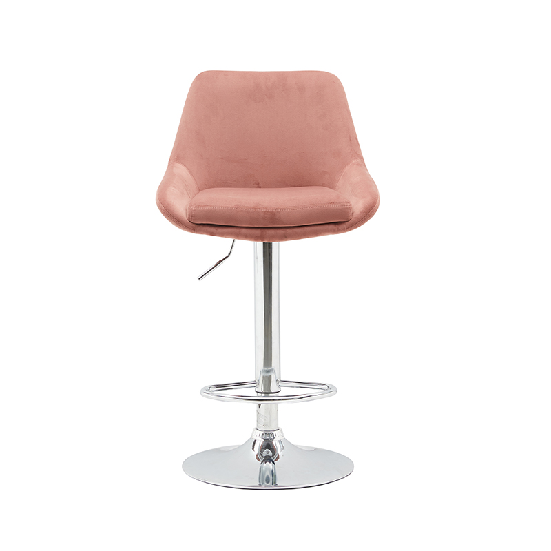 Bar Chair High Stool Household Bar Stool Front Desk Bar Chair Backrest High Stool Kitchen With Chrome Plated Base