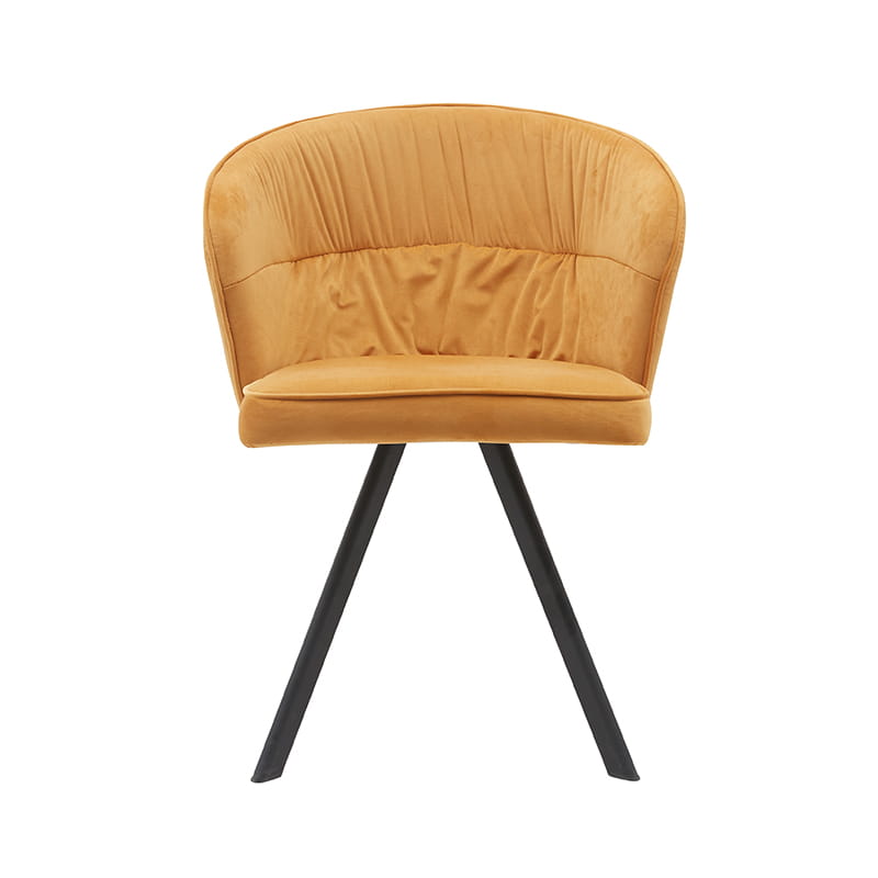 Dining chair in iron for indoor decoration fan-shaped KD leg