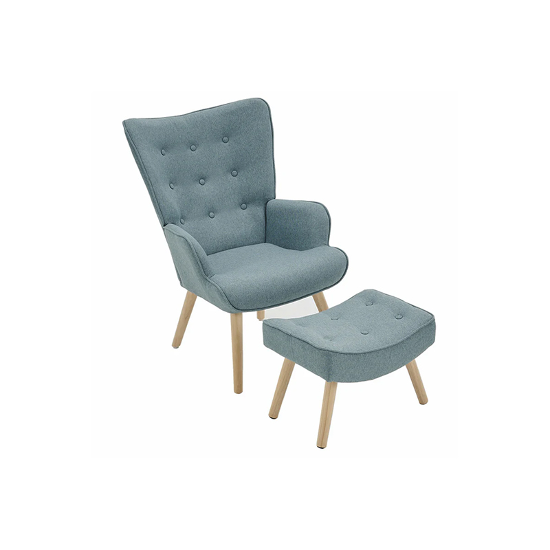 Armchair Accent Chair Ottoman In Soft Fabric